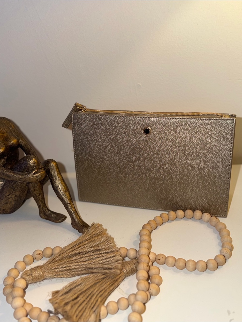 🆕 BVLGARI Gold Zipped Makeup Travel Pouch bag